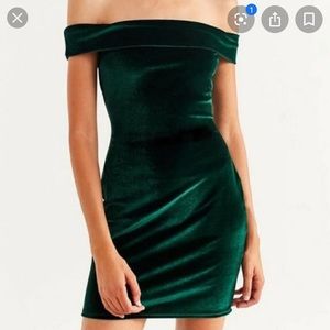 Urban Outfitters Velvet Emerald Green Dress